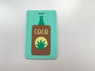 Green Color Molded Rubber Parts , Custom Personalized Luggage Tags For Airport