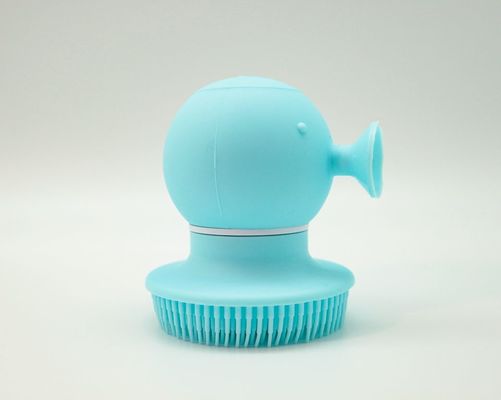 Antibacterial Blue Color Silicone Exfoliating Brush For Body , Molded Rubber Parts
