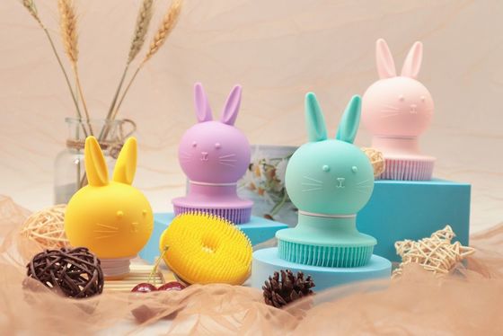 Rabbit Shaped Soft Silicone Body Brush Customized Molding Parts
